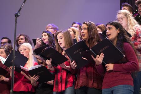 Students perform the annual Christmas concert in the chapel. - Photo by Nikki Grim