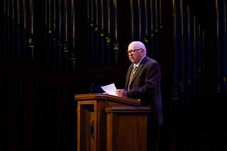 The late Marion Smothers speaks in chapel for Founders Day. - Photo by Joey Echeverria