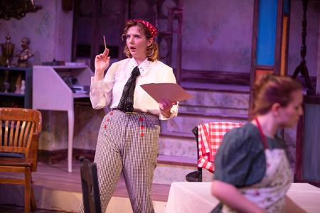 Carolyn Adcock, psychology major, performs as Penny in the UU Theatre production of "You Can't Take it With You." - Photo by Kristi McMurry Woody