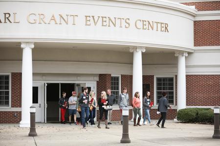 Prospective students and their families begin a campus tour during Day at the U. - Photo by Kristi McMurry Woody