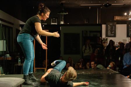 Blank Slate Improv performs in Barefoots Joe. - Photo by Hannah Heckart