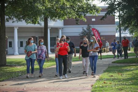 Prospective students and their guests take a tour of campus during Homeschool Day at the U. - Photo by Kristi McMurry Woody