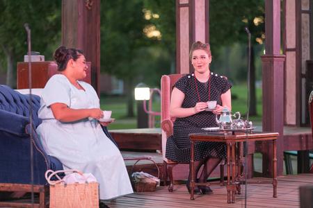 Christina Crooks and McKenna Harris star in "The Old Maid and the Thief" Opera Workshop performance. - Photo by Kristi McMurry Woody