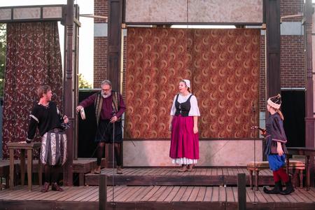 The cast of Twelfth Night performs outdoors on the Great Lawn. - Photo by Kristi McMurry Woody