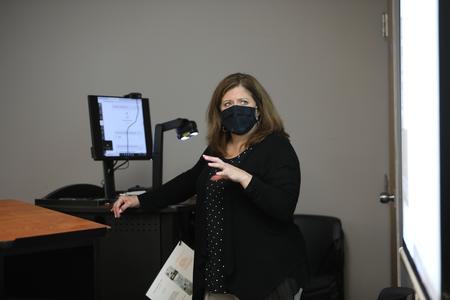 Karen Martin, professor of language, teaches a class. - Photo by Kristi McMurry Woody