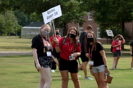 New students gather on the Great Lawn to find their Welcome Week leaders. - Photo by Joey Echeverria