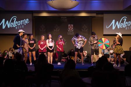 Welcome Week leaders put on the annual Welcome Week Show for new students. - Photo by Joey Echeverria