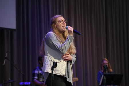 Students lead a chapel focused on prayer and worship. - Photo by Sarah Palmer Goff