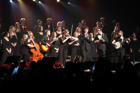 Music students perform A Thankful Christmas in the chapel. - Photo by Sarah Palmer Goff