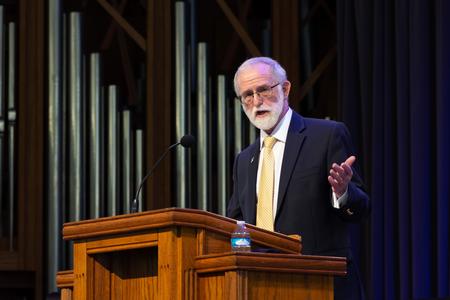 Hayward Armstrong, professor of missions, speaks in chapel. - Photo by Naomi Mengel