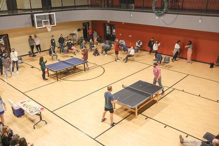 Students participate in the annual Residence Life ping pong tournament in the Bowld Student Commons. - Photo by Kristi McMurry Woody