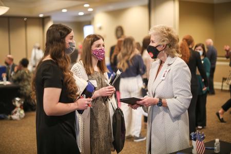 Students talk with recruiters during the Education Expo. - Photo by Kristi McMurry Woody