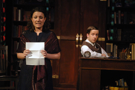 Ashley Mitchell and Nic Pfost brought to life the love story of Joy Gresham and C.S. Lewis in the theatre's production of <i>Shadowlands</i>. - Photo by Morris Abernathy