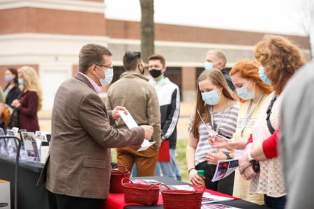 Prospective students check out various departments during the Day at the U academic fair. - Photo by Kristi McMurry Woody