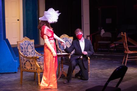 Students perform in "The School for Scandal" in the W.D. Powell Theatre. - Photo by Kristi McMurry Woody