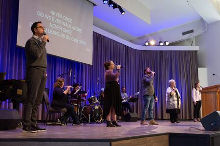 Guests lead worship during Founders Day chapel. - Photo by Naomi Mengel