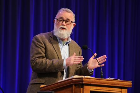 Todd Brady, vice president of university ministries, speaks in chapel. - Photo by Abigail Aspinwall