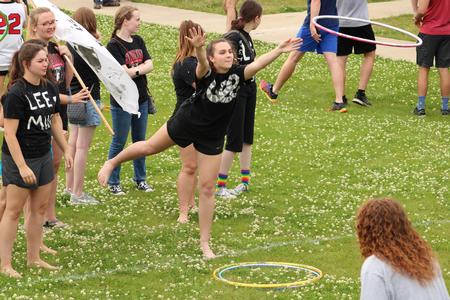 Students participate in games during Res Life's Field Day event.  - Photo by Abigail Aspinwall