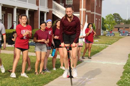 Students participate in games during Res Life's Field Day event.  - Photo by Abigail Aspinwall