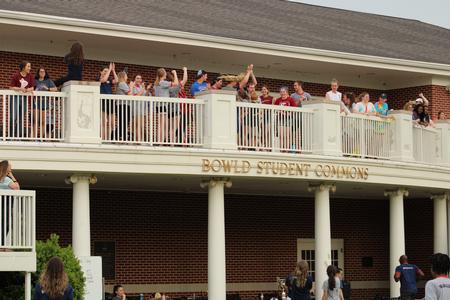 Students celebrate the winners of the Union Cup during Res Life's Field Day. - Photo by Abigail Aspinwall