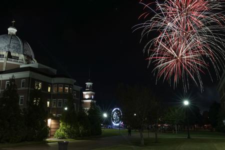 Union family and friends enjoy a fireworks show during Union Night.  - Photo by Kristi McMurry Woody