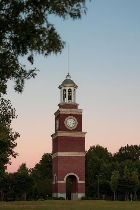 Miller Tower at sunset. - Photo by Kristi McMurry Woody