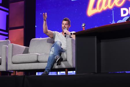 Jeremy Camp talks to the audience during the 23rd Annual Scholarship Banquet. - Photo by Kristi McMurry Woody