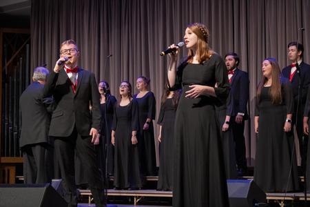 Students perform in the music department's annual fall choral concert. - Photo by Abigail Aspinwall