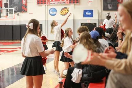 Union cheerleaders toss out free gifts during Bulldog Madness. - Photo by Kristi McMurry Woody
