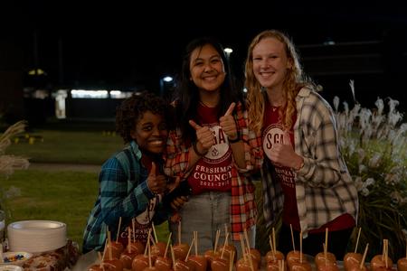 Members of Student Activities Council pose during the Homecoming 2021 Kickoff event. - Photo by Cade Smith