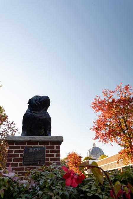 The Buster statue on a nice fall day. - Photo by Cade Smith