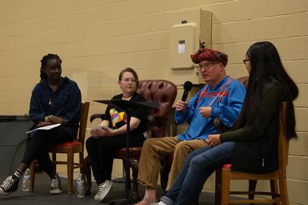 Bryan Dawson, university professor of mathematics, answers interview questions about his Cherokee heritage.  - Photo by Cade Smith