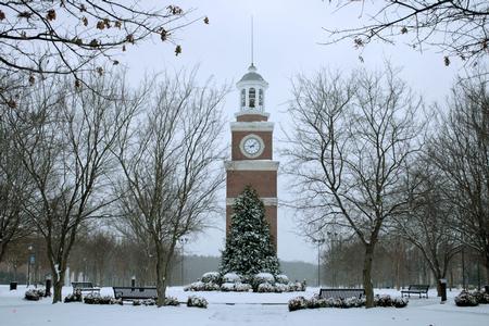Miller Tower in the snow. - Photo by Abigail Aspinwall