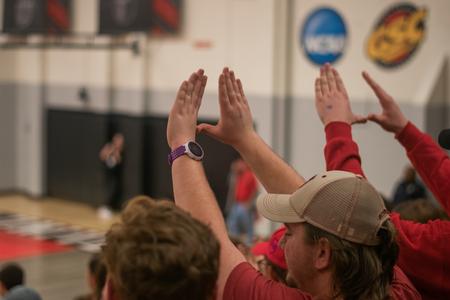 Students cheer on the Lady Bulldogs at the NCAA DII South Regional Tournament at Union University. - Photo by Faith Orr