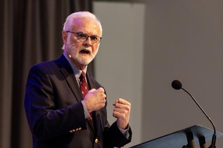 Don Whitney, associate dean of the school of theology at Southern Baptist Theological Seminary, spoke in chapel. - Photo by Lyla Dietz