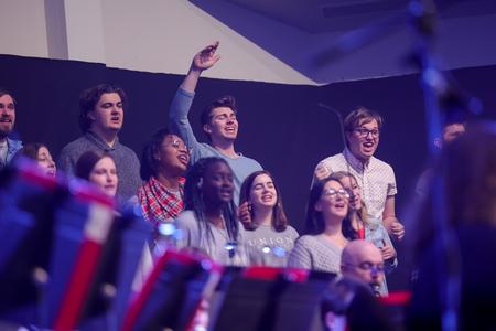 Students lead in worship at the annual Night of Worship at Englewood Baptist Church. - Photo by Kristi McMurry Woody