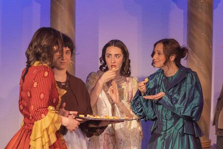 Meagan Jaeger, Aubrey Eytchison, and Olivia Grace Wyatt perform in the theatre's production of "The Count of Monte Cristo." - Photo by Abigail Aspinwall