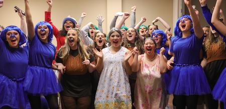 Kappa Delta gets excited for Variety Show 2022 backstage before the performance. - Photo by Suzanne Rhodes