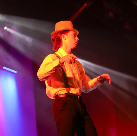Drew Logsdon performs with Alpha Tau Omega at Variety Show 2022. - Photo by Suzanne Rhodes