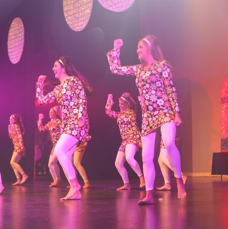 Annabeth Williams and Sarah Middlebrook perform with Chi Omega at Variety Show 2022. - Photo by Suzanne Rhodes