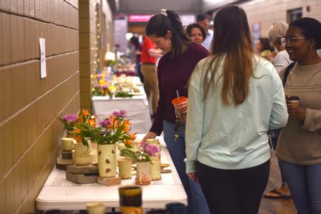Ceramics students showcase and sell their art at the Art Department's Pottery Sale. - Photo by Faith Orr