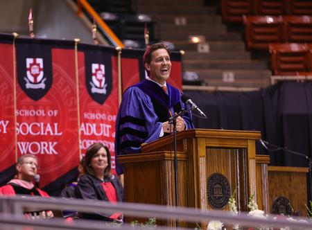 U.S. Senator Ben Sasse of Nebraska gave the commencement address during the spring graduation ceremonies. - Photo by Suzanne Rhodes
