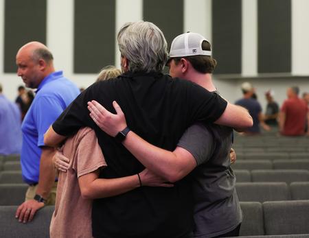 New students say goodbye to their families during the  annual Blessings Chapel, kicking off Welcome Week for the Class of 2026. - Photo by Suzanne Rhodes