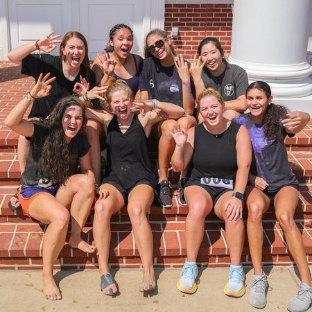 The residents of Grace 3 celebrate their victory during ResLife's annual 1/2K competition. - Photo by Suzanne Rhodes