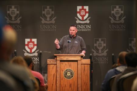 Jay Barbier, youth specialist at Tennessee Baptist Mission Board, speaks during STM's Equip Youth Apologetics Conference. - Photo by Suzanne Rhodes