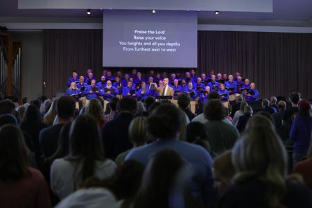 The Tennessee Men’s Chorale led the bicentennial chapel service, hosted by the Tennessee Baptist Mission Board. - Photo by Suzanne Rhodes