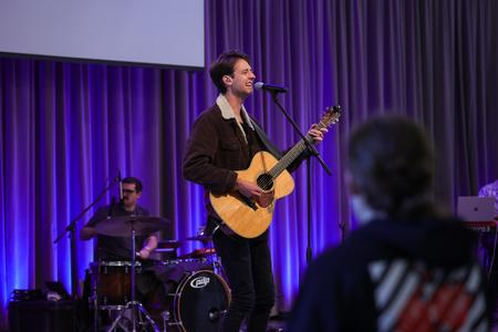 Special guests, The Worship Initiative, led a chapel service for a special Stand For Life campus tour. - Photo by Eli Creasy