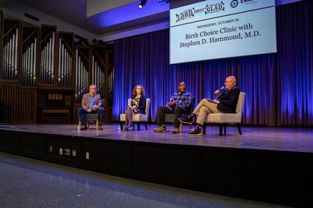 Volunteers with Birth Choice in Jackson Tenn., hosted a panel discussion with Stephen Hammond M.D. in a chapel service. - Photo by Lyla Dietz