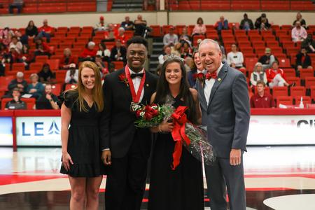 President Oliver and former Miss Union, Mary Helen English, present Steve Williams and Abby Bone with the 2022 Mr. and Miss Union award. - Photo by Suzanne Rhodes