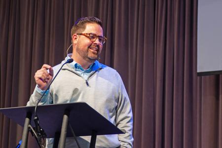 Charles Smith, senior vice president for institutional relations at Midwestern Baptist Theological Seminary, led the annual Faith in Practice chapel series. He taught how to engage in missional leadership and hosted Q&A sessions with students after chapel. - Photo by Lauren Steed